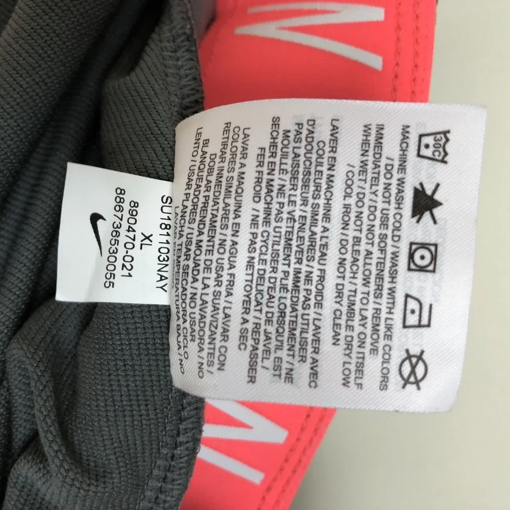 Nike Athletic Gym Running Shorts Womens XL Gray Pink Outdoor Swoosh